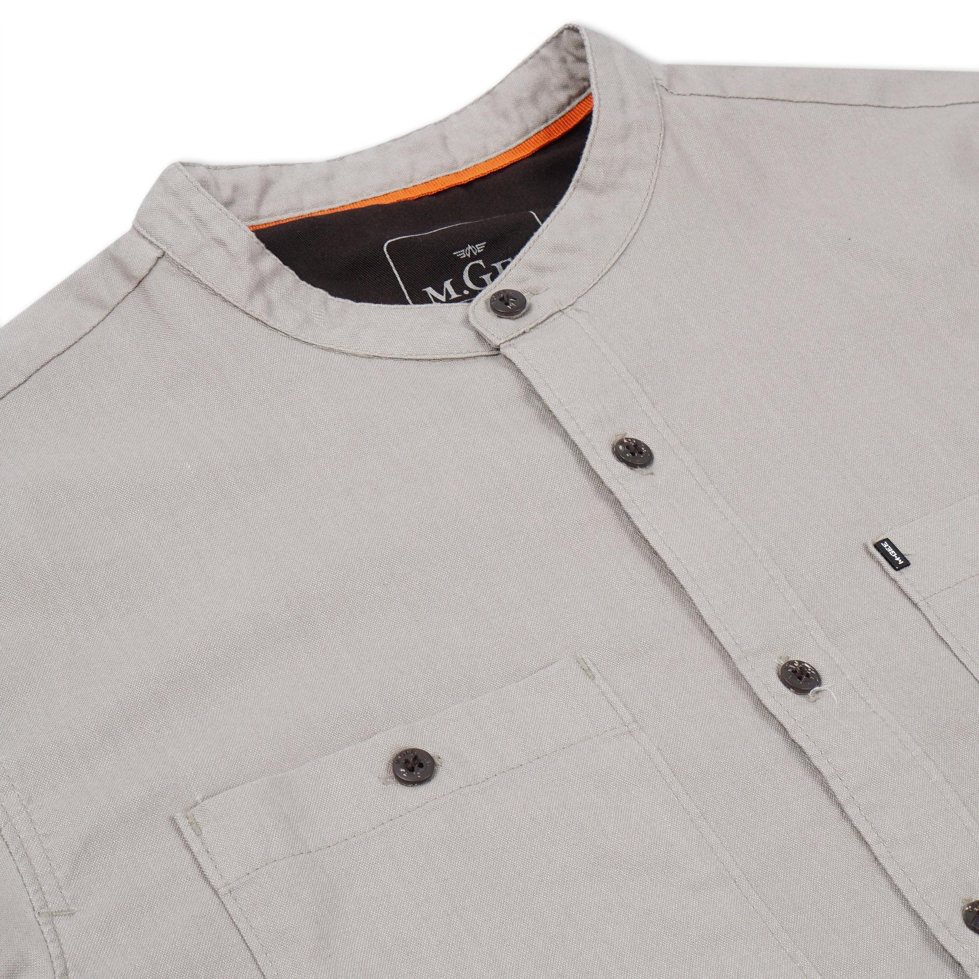 M.Gee Baju Koko Pria Lengan Pendek Mgee Original Ariks C001 Light Grey
