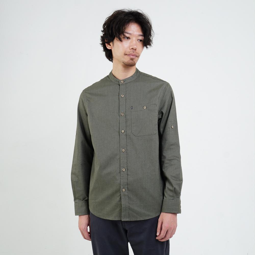 M.Gee Baju Koko Pria Lengan Panjang Kemeja Mgee Andy C001 Olive