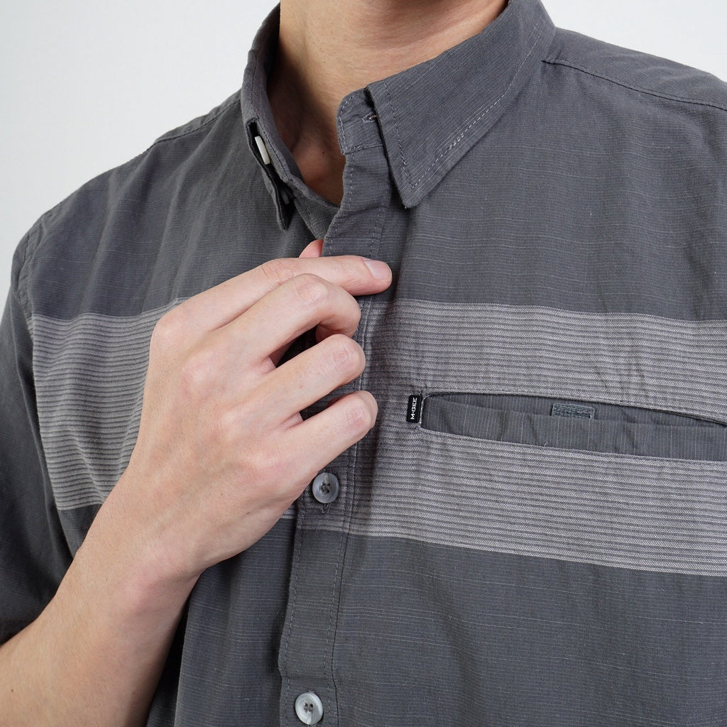 M.Gee Kemeja Casual Lengan Pendek Mgee Original Alto C094 Dark Grey