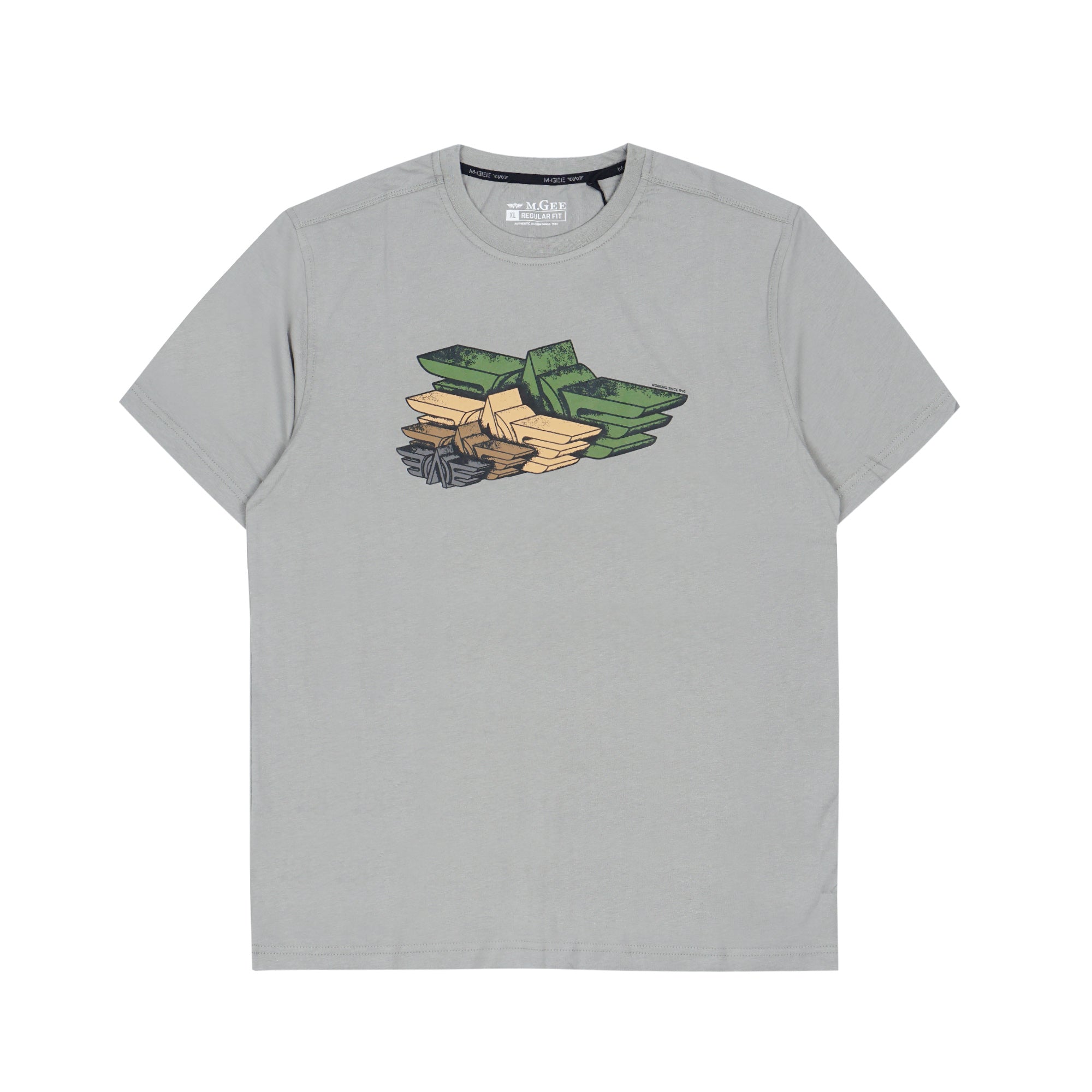 MGee Kaos Polos Pria Lengan Pendek M Gee Original Oliver C139 Grey