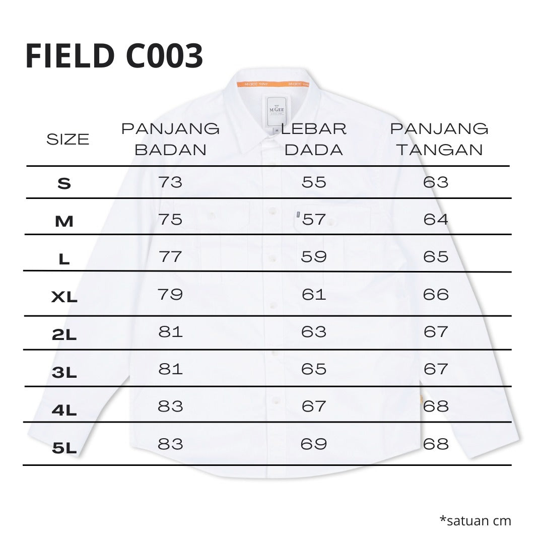 Kemeja Lengan Panjang FIELD C003 White
