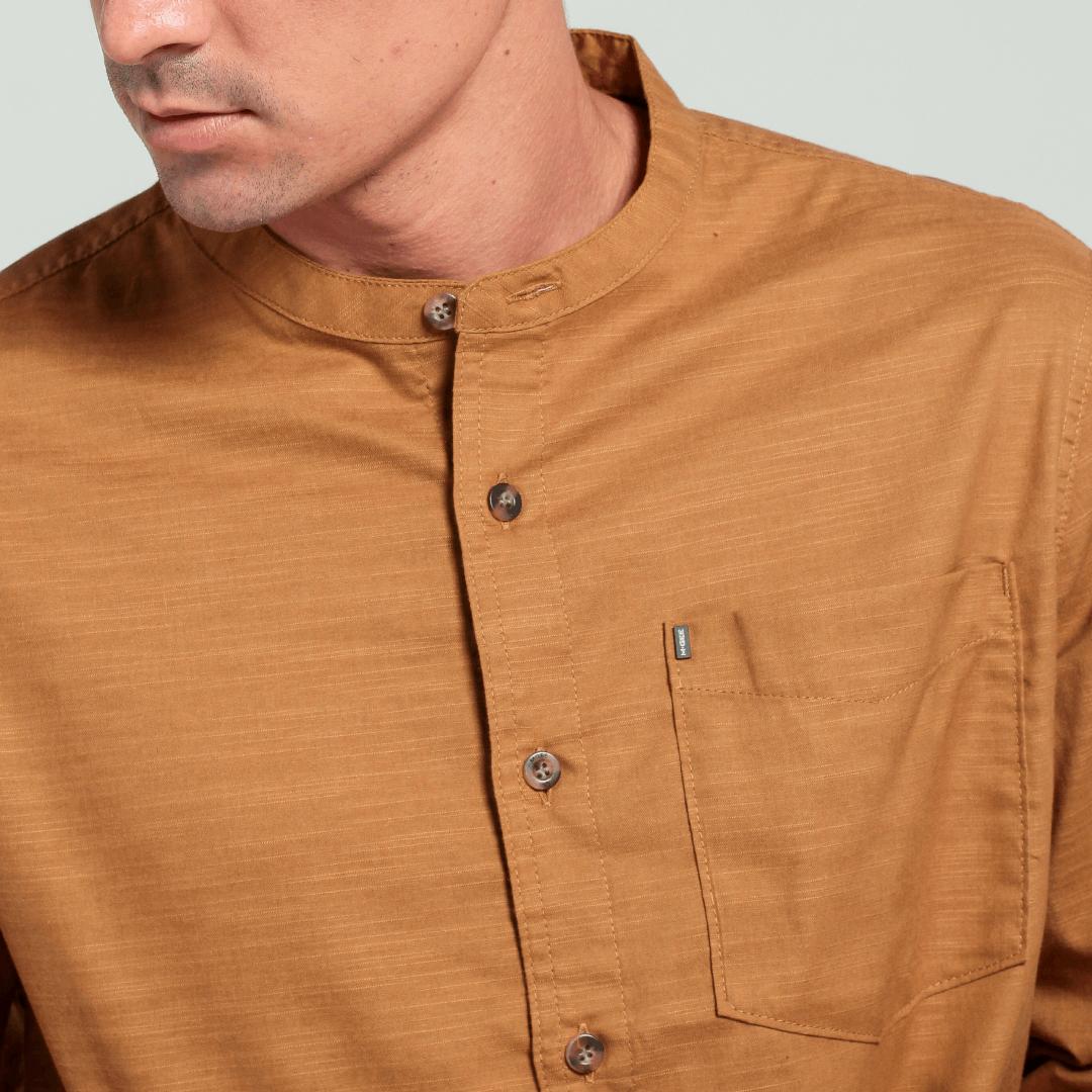 M.Gee Baju Koko Pria Lengan Panjang Mgee Ori Autus C052 Light Brown