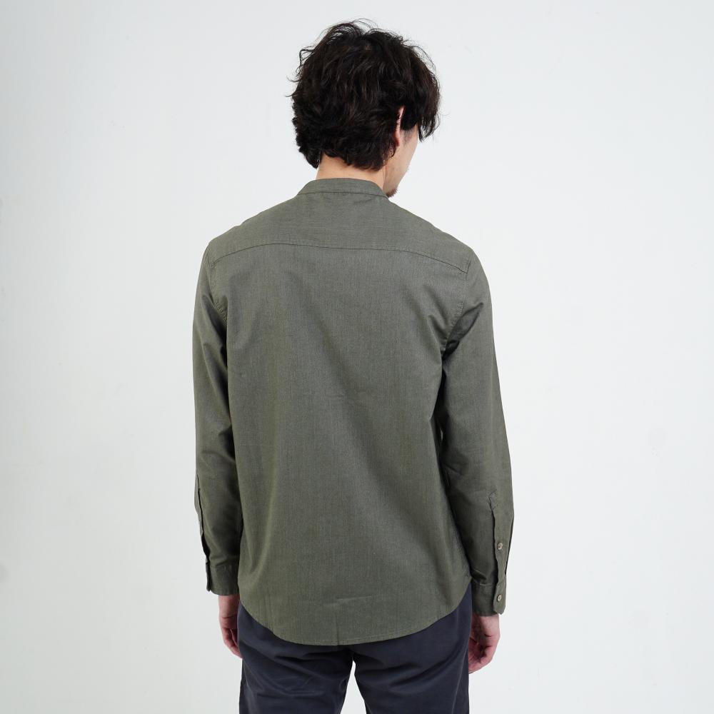 M.Gee Baju Koko Pria Lengan Panjang Kemeja Mgee Andy C001 Olive