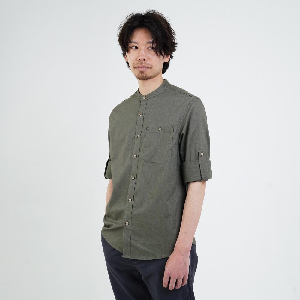 M.Gee Baju Koko Pria Lengan Panjang Kemeja Mgee Andy C001 Olive