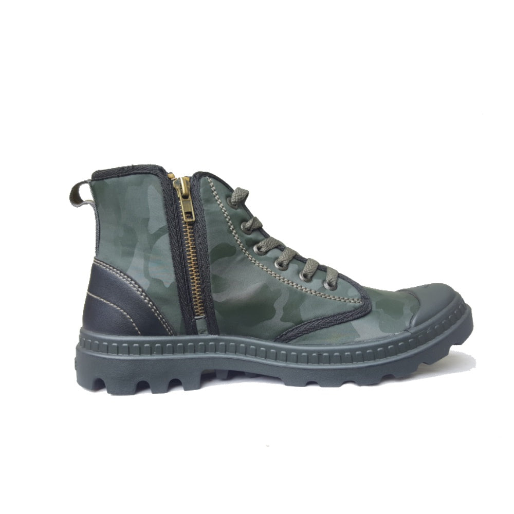 M.Gee Sepatu Pria Tali Resleting Mgee Original MG-COMBAT Hijau Army