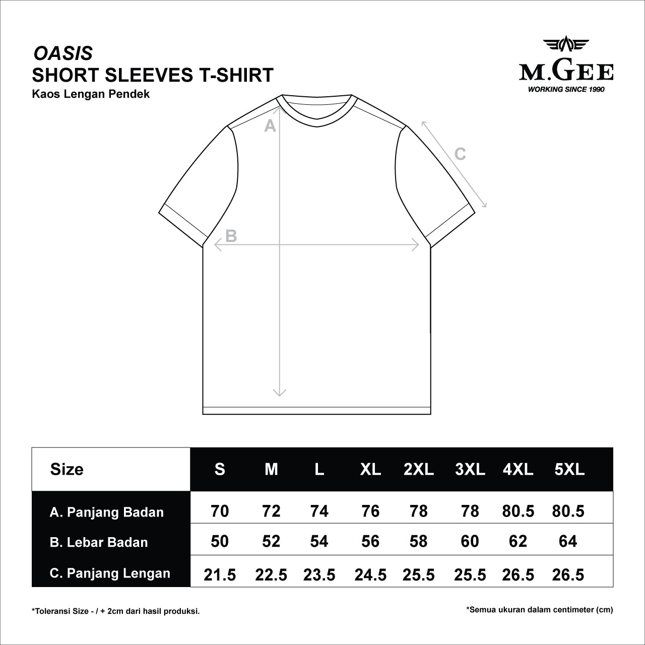 Kaos Pria T-Shirt Oasis C016 & C017