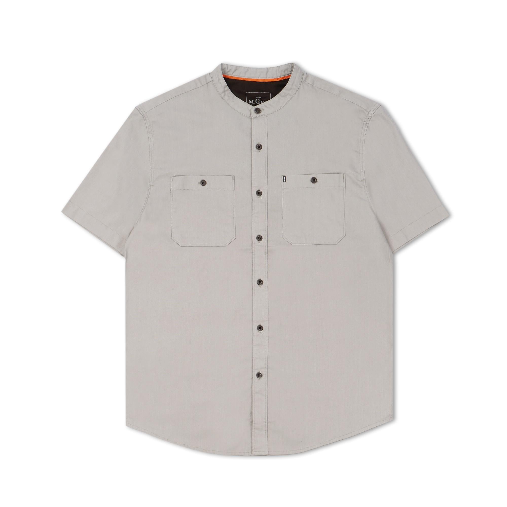 M.Gee Baju Koko Pria Lengan Pendek Mgee Original Ariks C001 Light Grey
