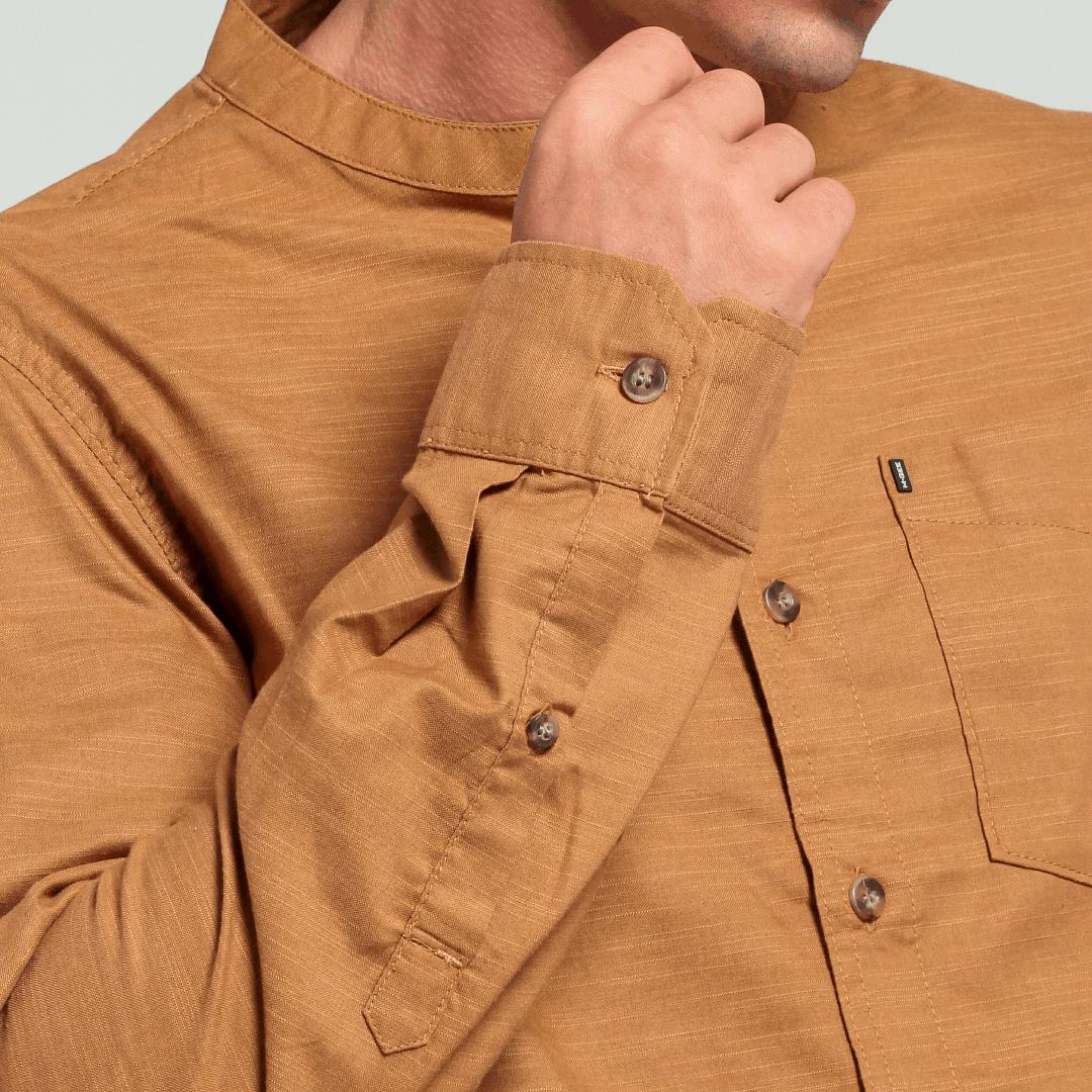 M.Gee Baju Koko Pria Lengan Panjang Mgee Ori Autus C052 Light Brown