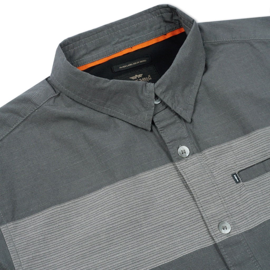 M.Gee Kemeja Casual Lengan Pendek Mgee Original Alto C094 Dark Grey
