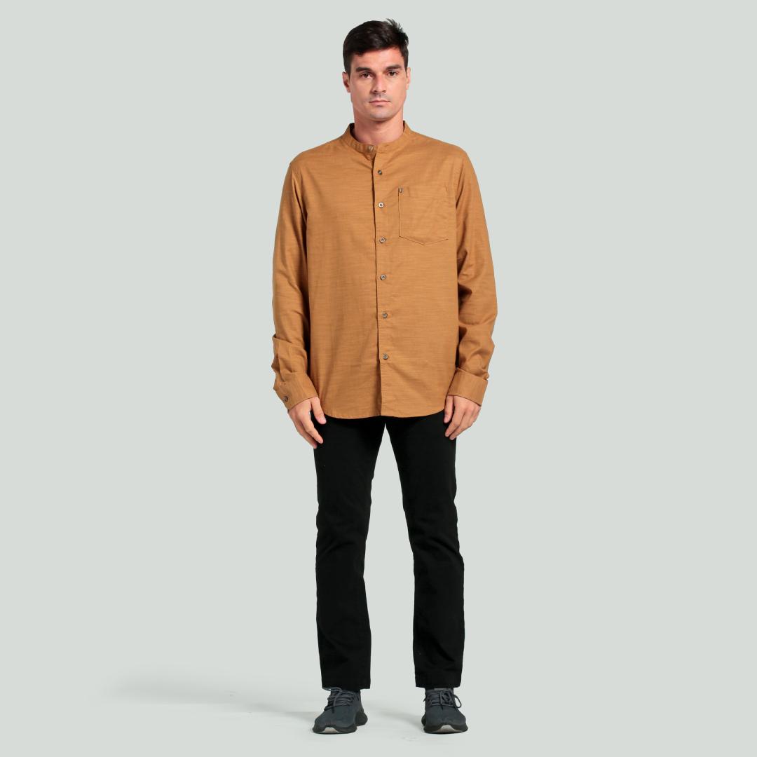 M.Gee Baju Koko Pria Lengan Panjang Mgee Ori Autus C052 Light Brown