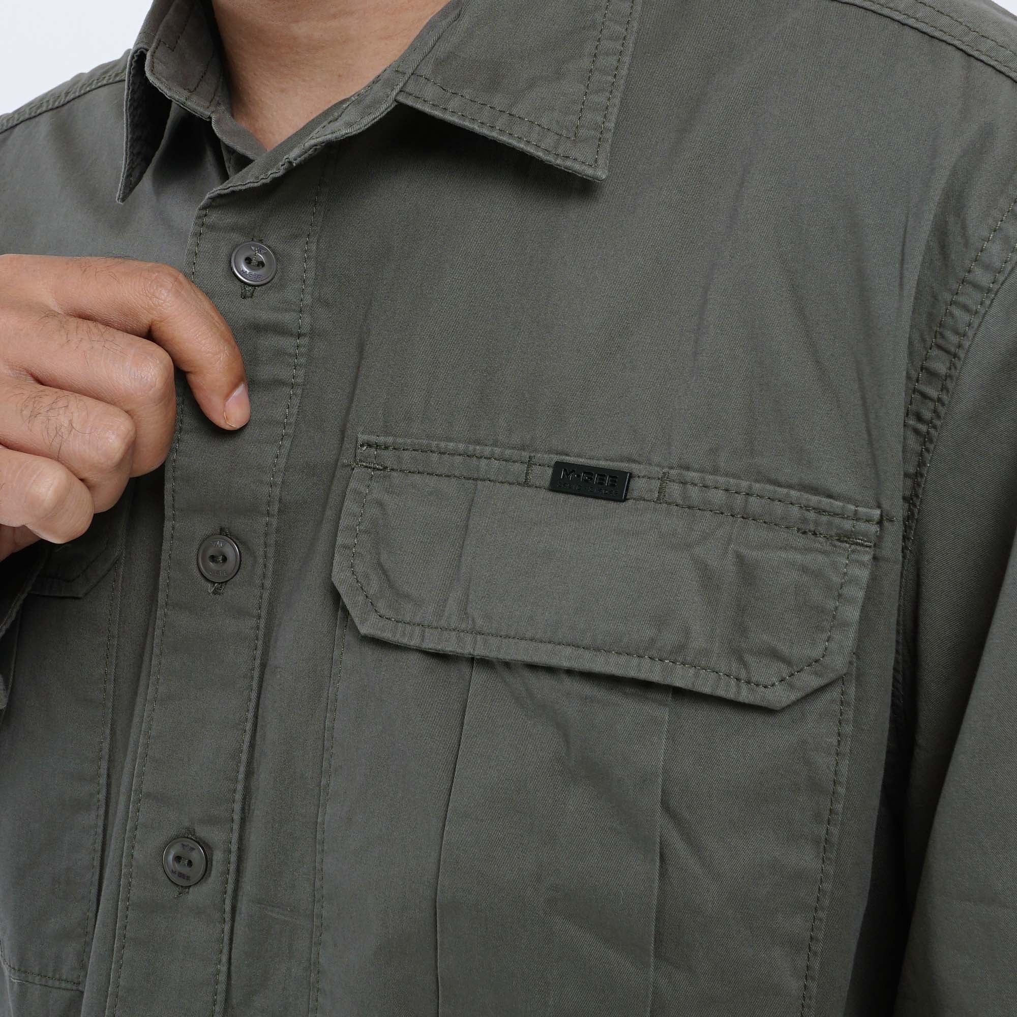 MGee Kemeja Kerja Pria Lengan Panjang Outdoor Camper C038 Green