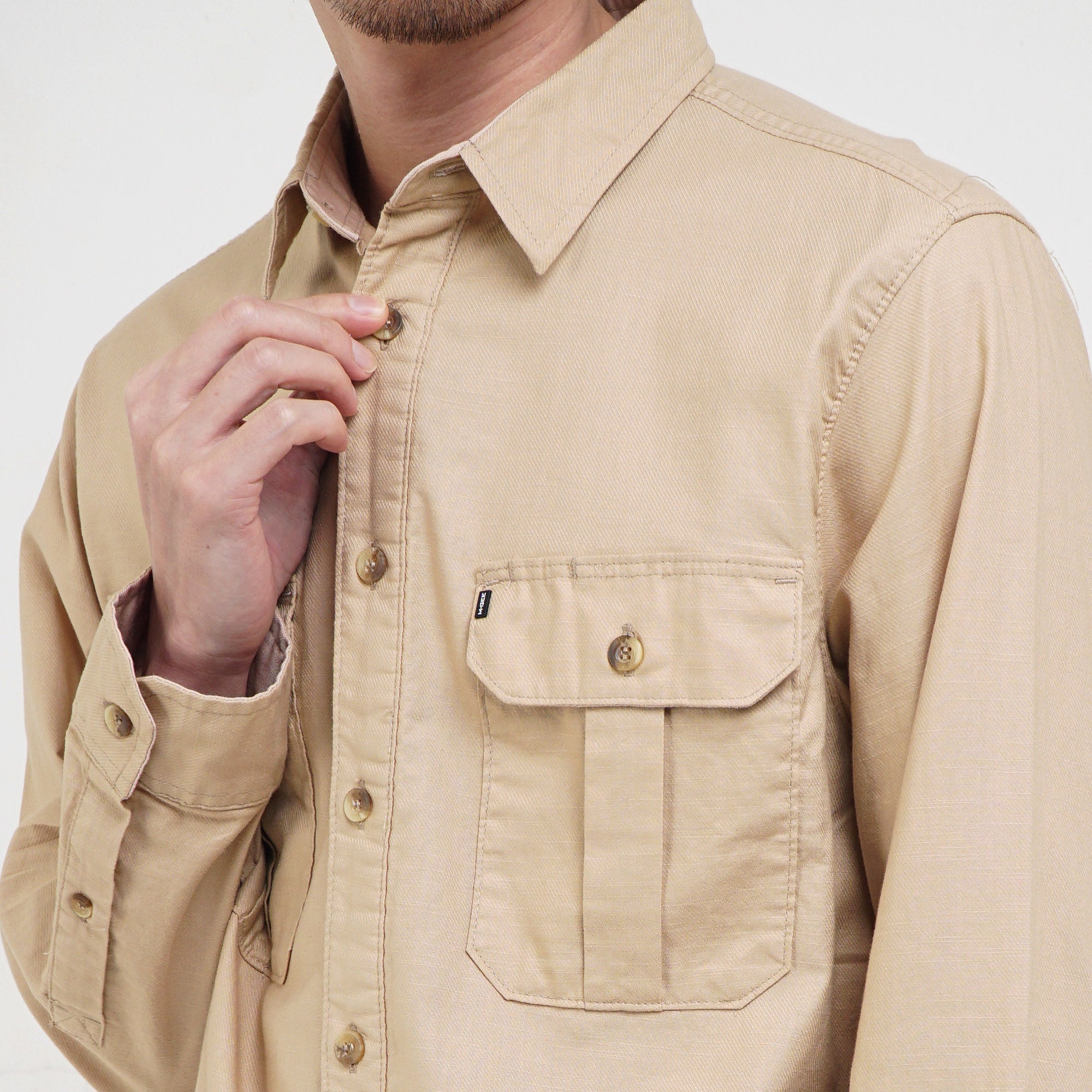 Shirt Long Sleeve Outdoor CAMPER KHAKY