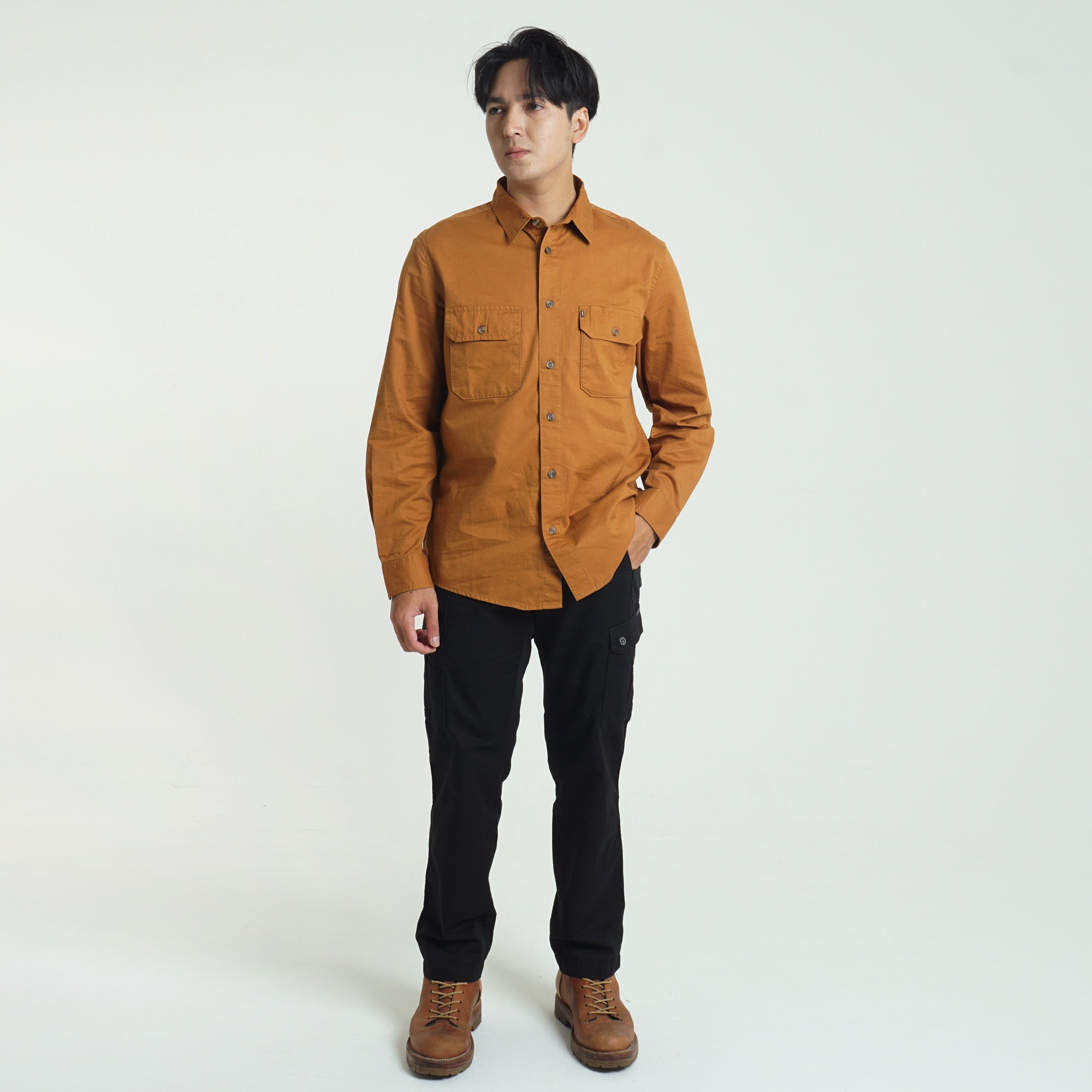 LONG SLEEVED SHIRT CAMPER Light Brown