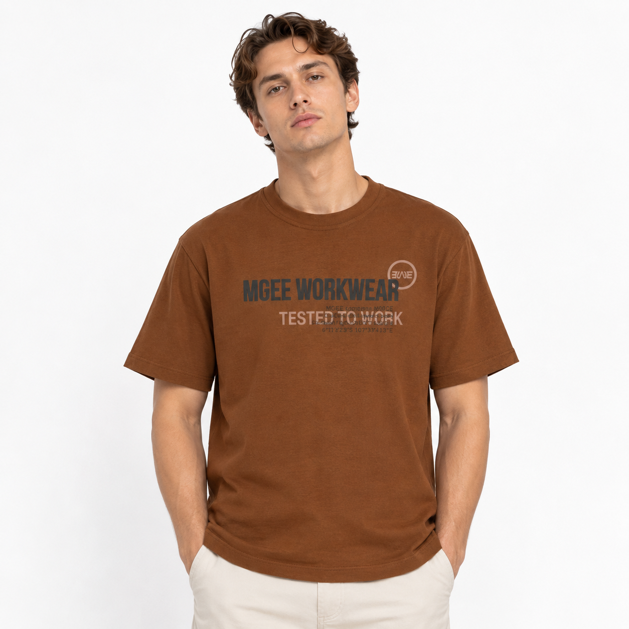 Kaos Pria T-Shirt OLIVER C124 BROWN
