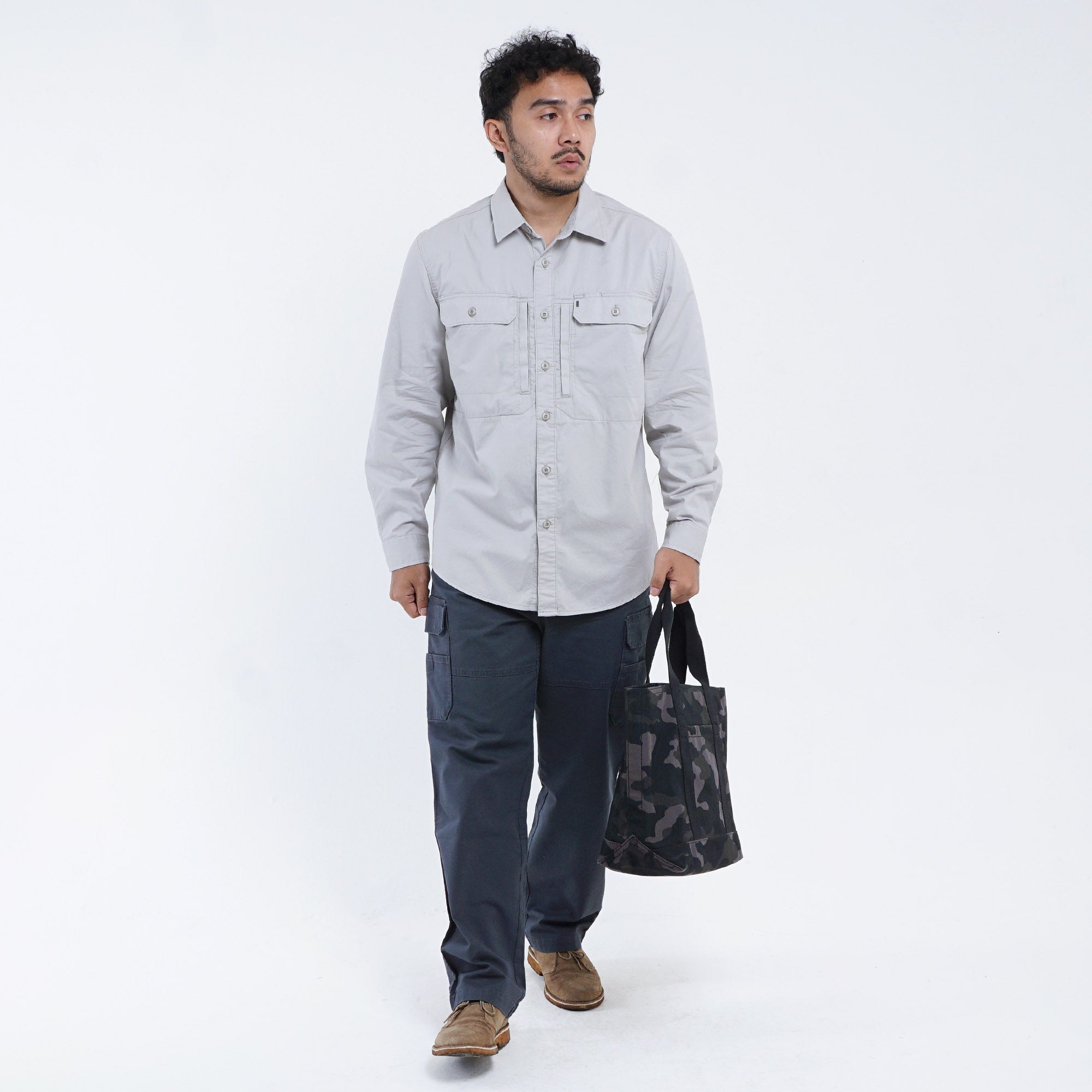 Shirt Long Sleeve C068 Light Grey