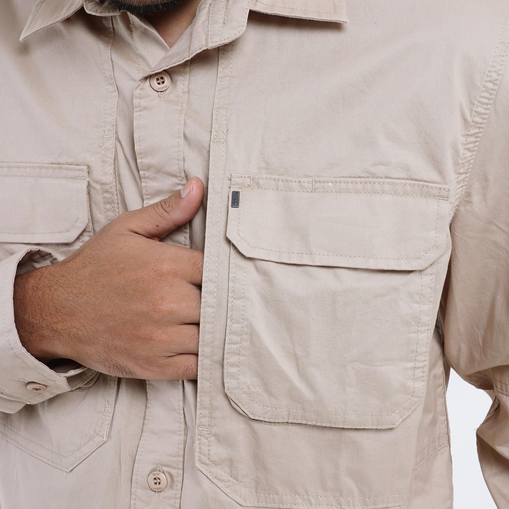 MGee Kemeja Kerja Outdoor Lengan Panjang Gordon C069 Cream