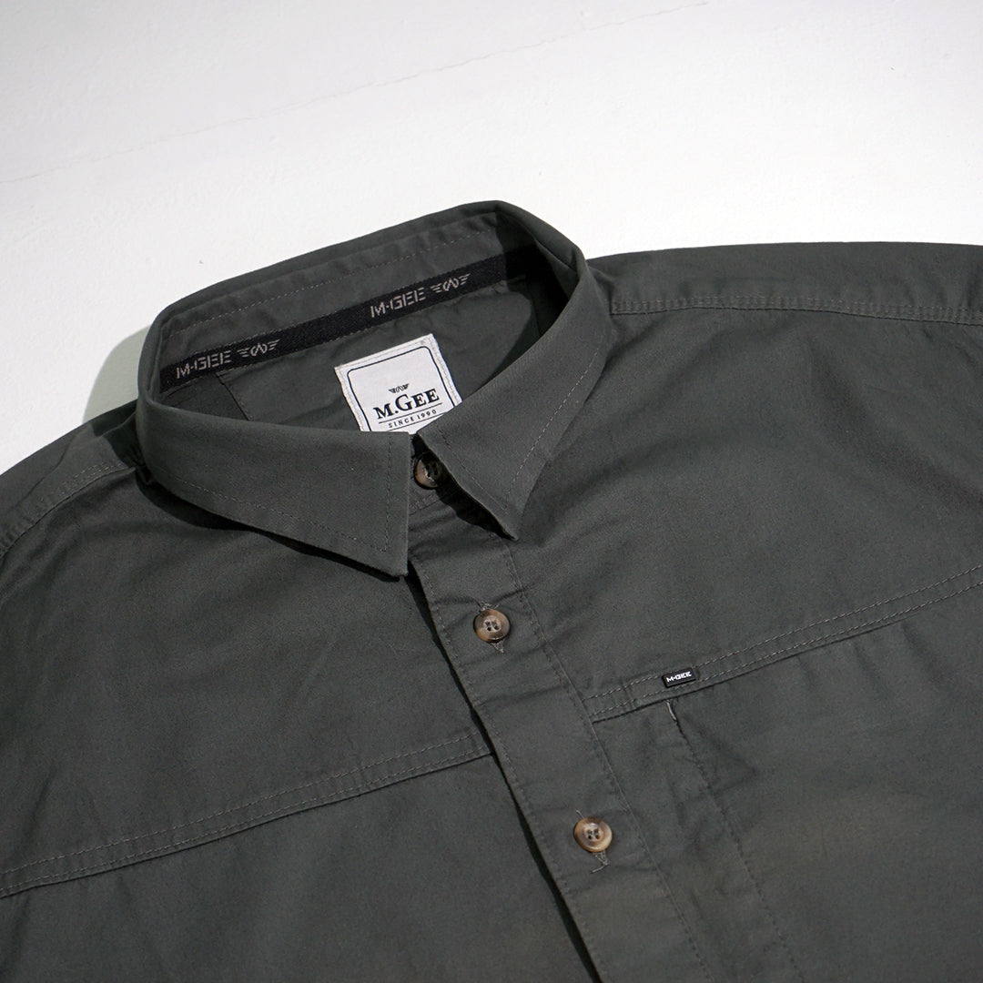 MGee Kemeja Pria Kerja Lengan Panjang Long shirt Texas C011 Dark Olive