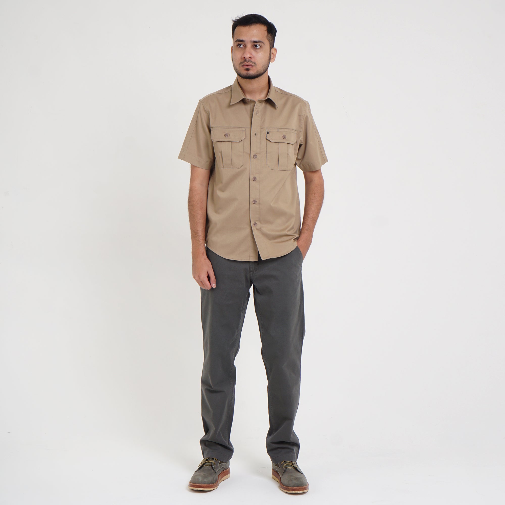 Shirt Tudor C004 Black & Khaky