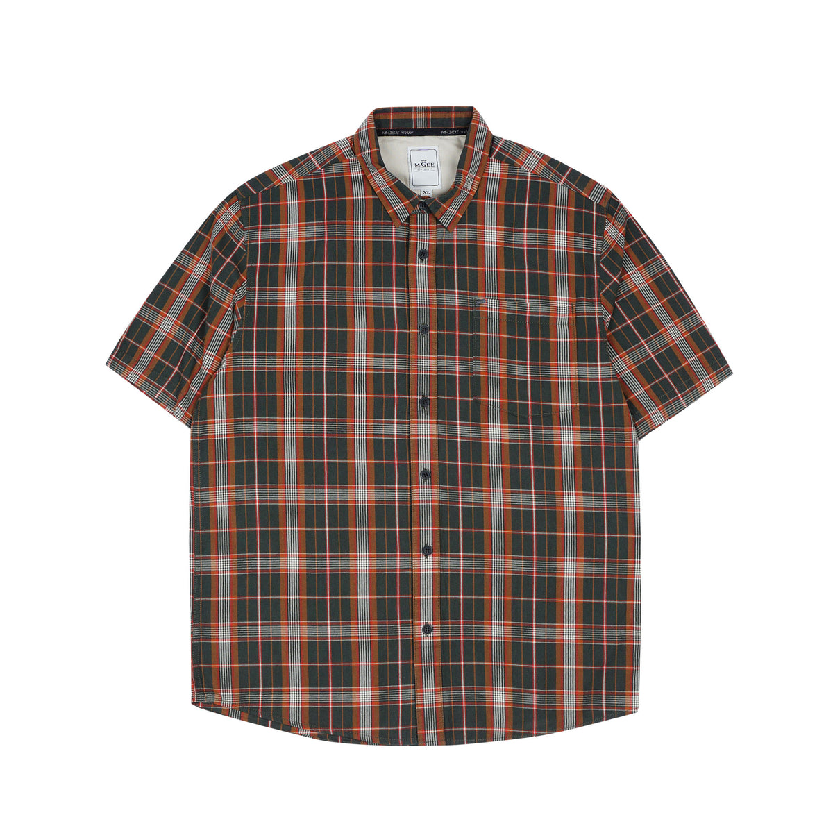 MGee Kemeja Lengan Pendek Kotak Shirt Pria Casual M gee ALTO C170 Dark Green
