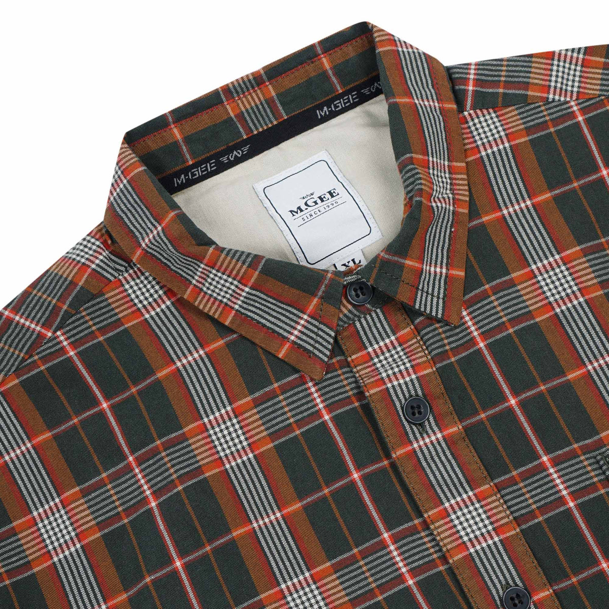 MGee Kemeja Lengan Pendek Kotak Shirt Pria Casual M gee ALTO C170 Dark Green