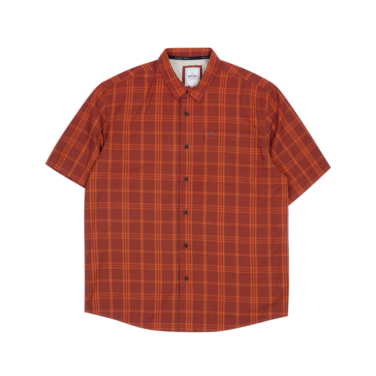MGee Kemeja Lengan Pendek Kotak Shirt Pria Casual M gee ALTO C171 Teracota