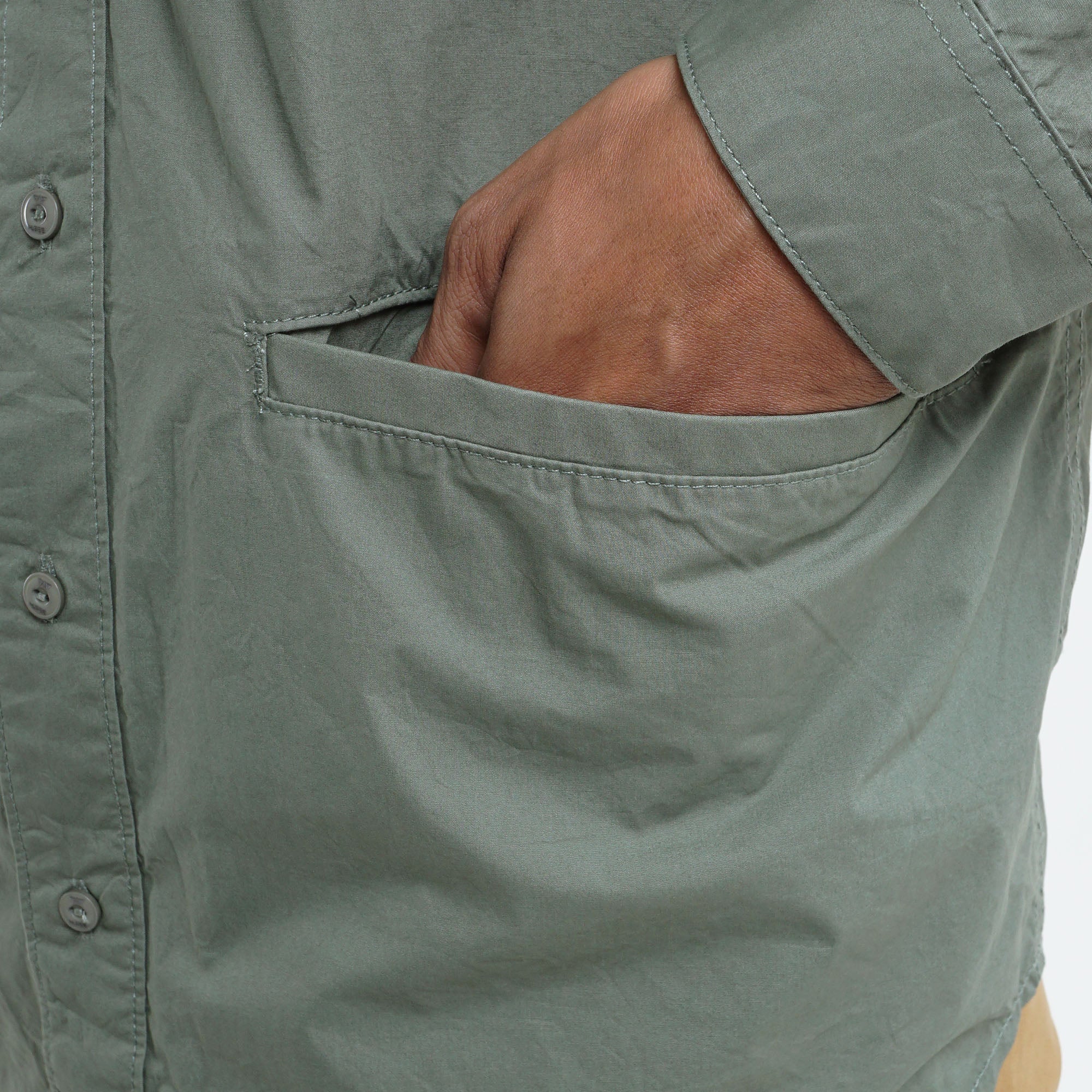 Shirt Long Sleeve Axton 1 Olive Oversize