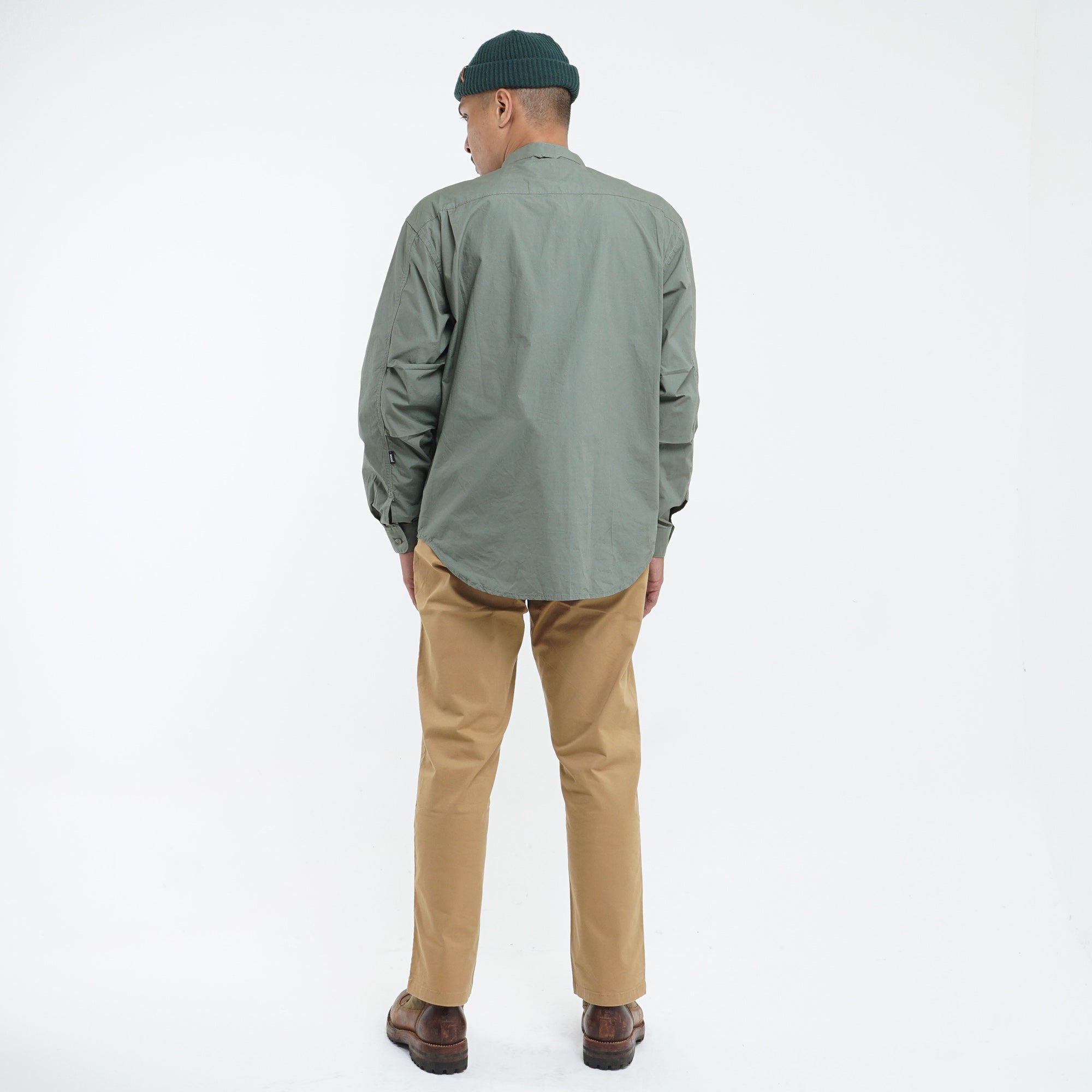 Shirt Long Sleeve Axton 1 Olive Oversize