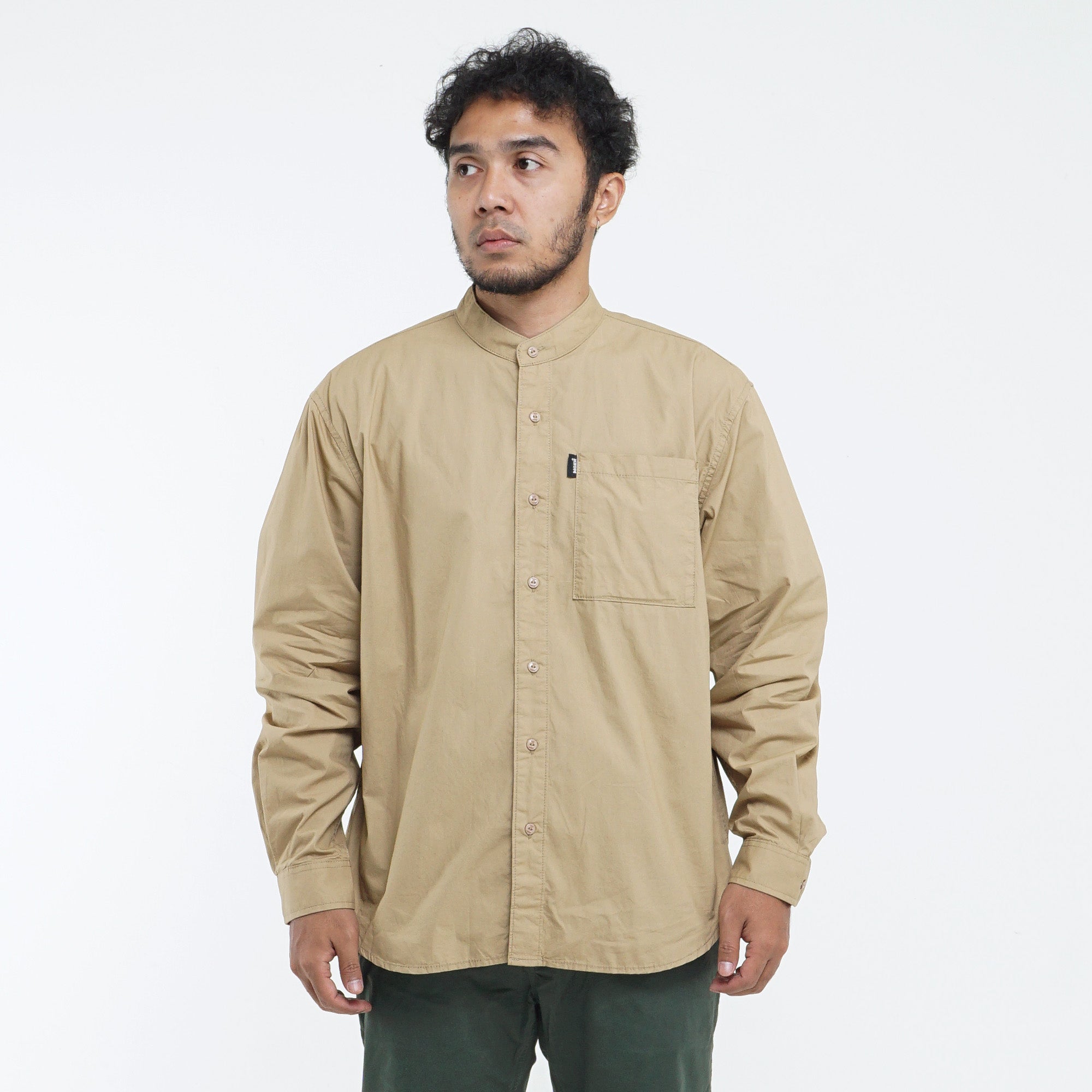 Shirt Long Sleeve Axton 2 Khaky Oversize