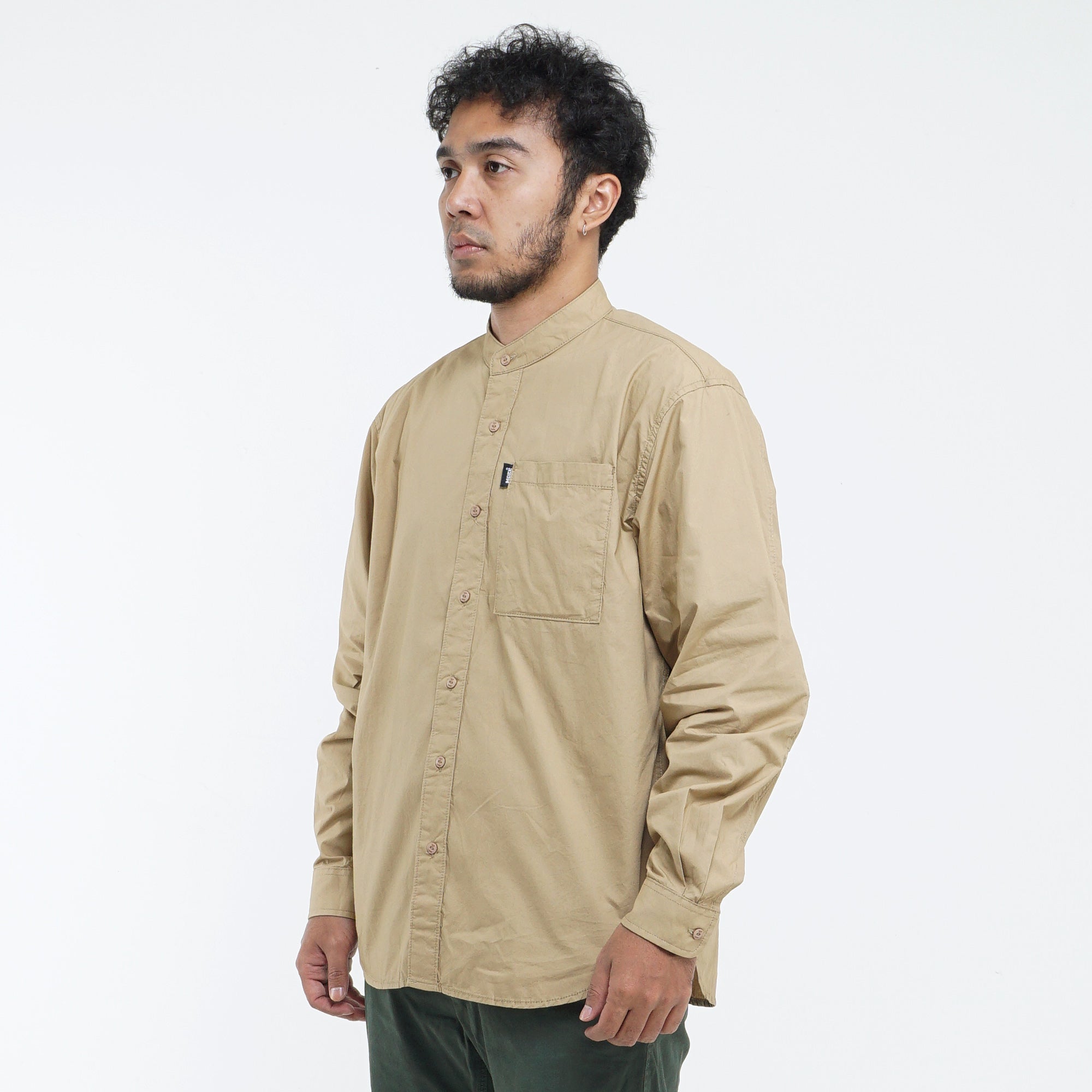 Shirt Long Sleeve Axton 2 Khaky Oversize