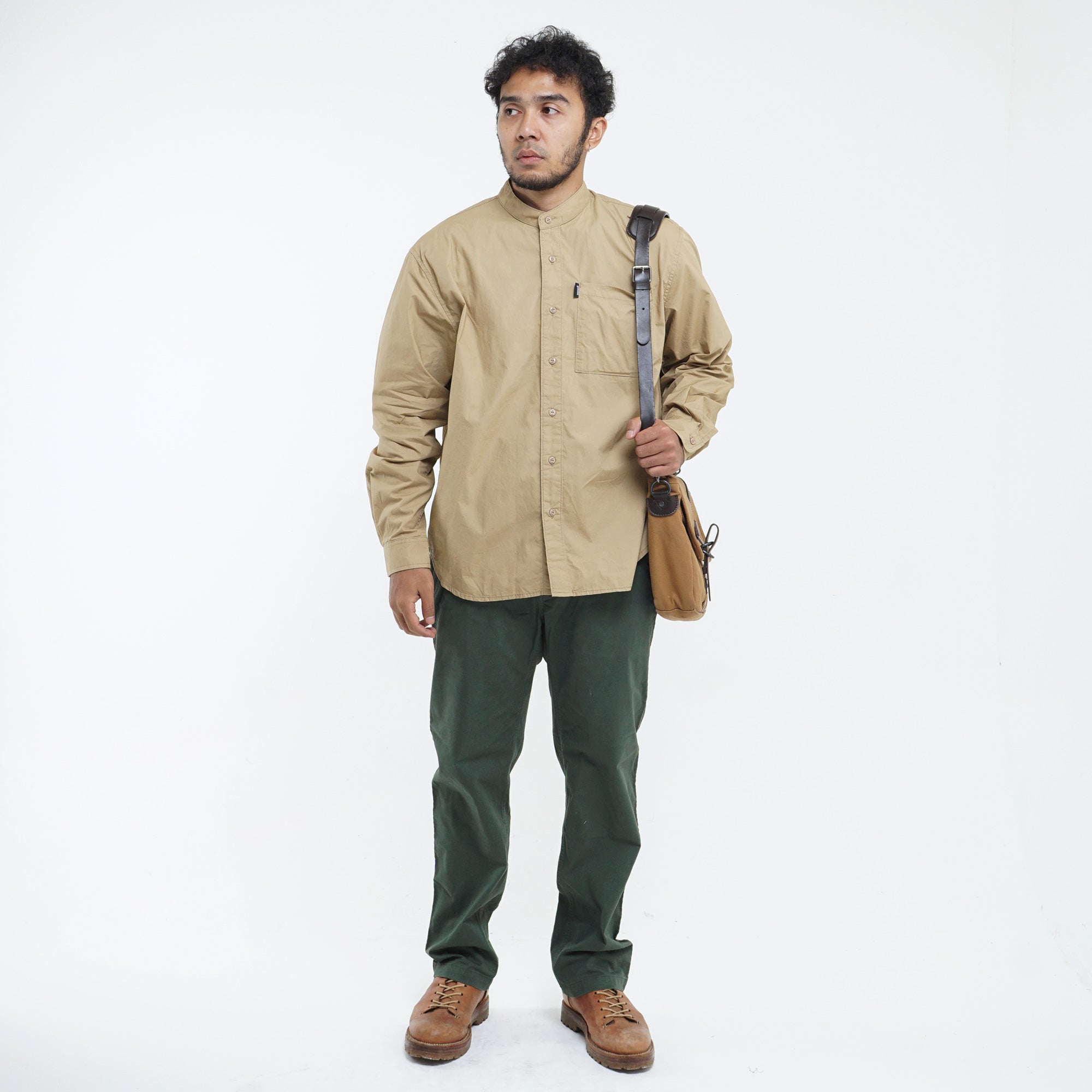 Shirt Long Sleeve Axton 2 Khaky Oversize