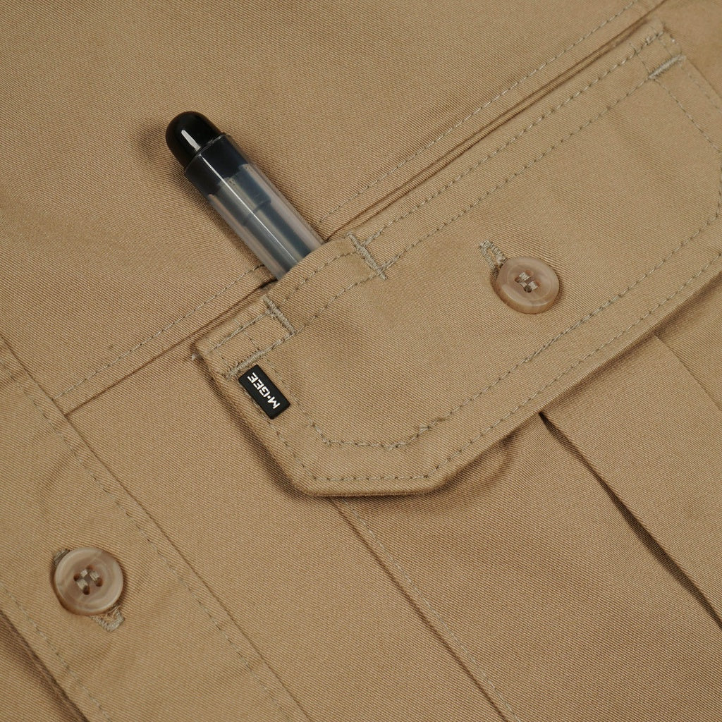 M.GEE Kemeja Outdoor Lengan Pendek Pria Mgee Original TUDOR C003 KHAKY
