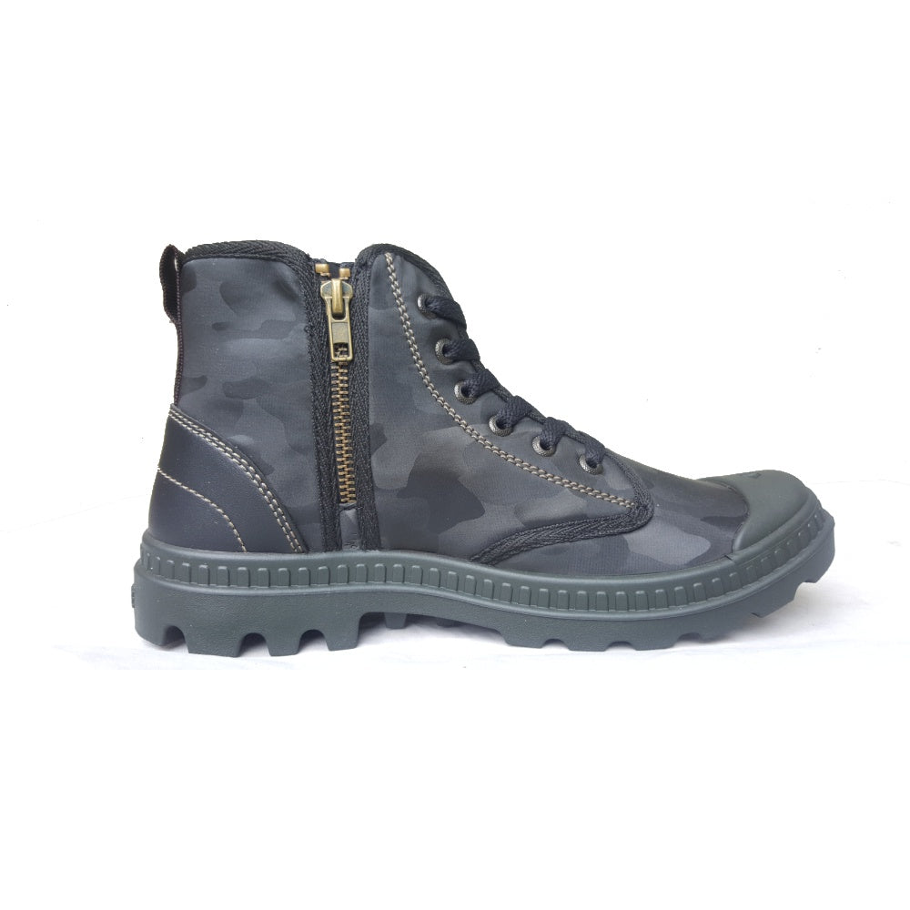 M.Gee Sepatu Pria Tali Resleting Mgee Original MG-COMBAT Hitam Army