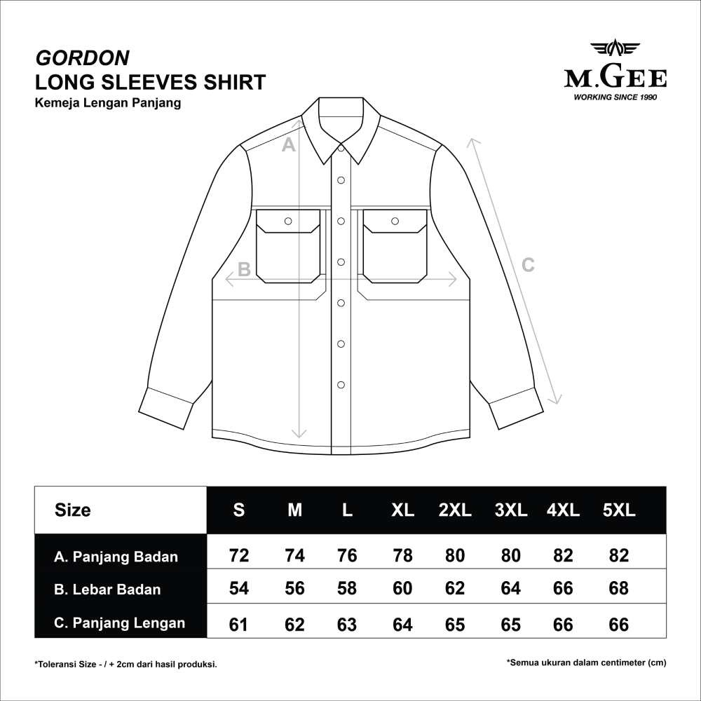 Kemeja Lengan Panjang GORDON C071 LT Olive