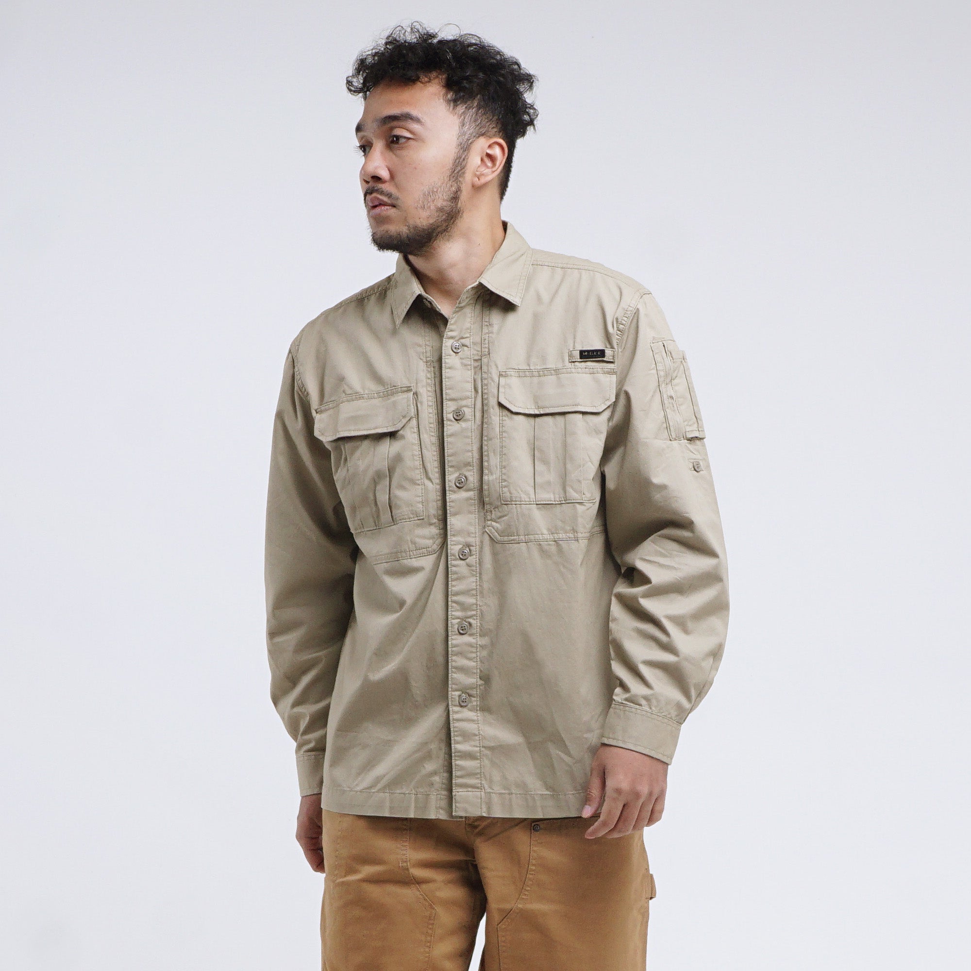 Kemeja Lengan panjang Gordon C078 LT Khaky