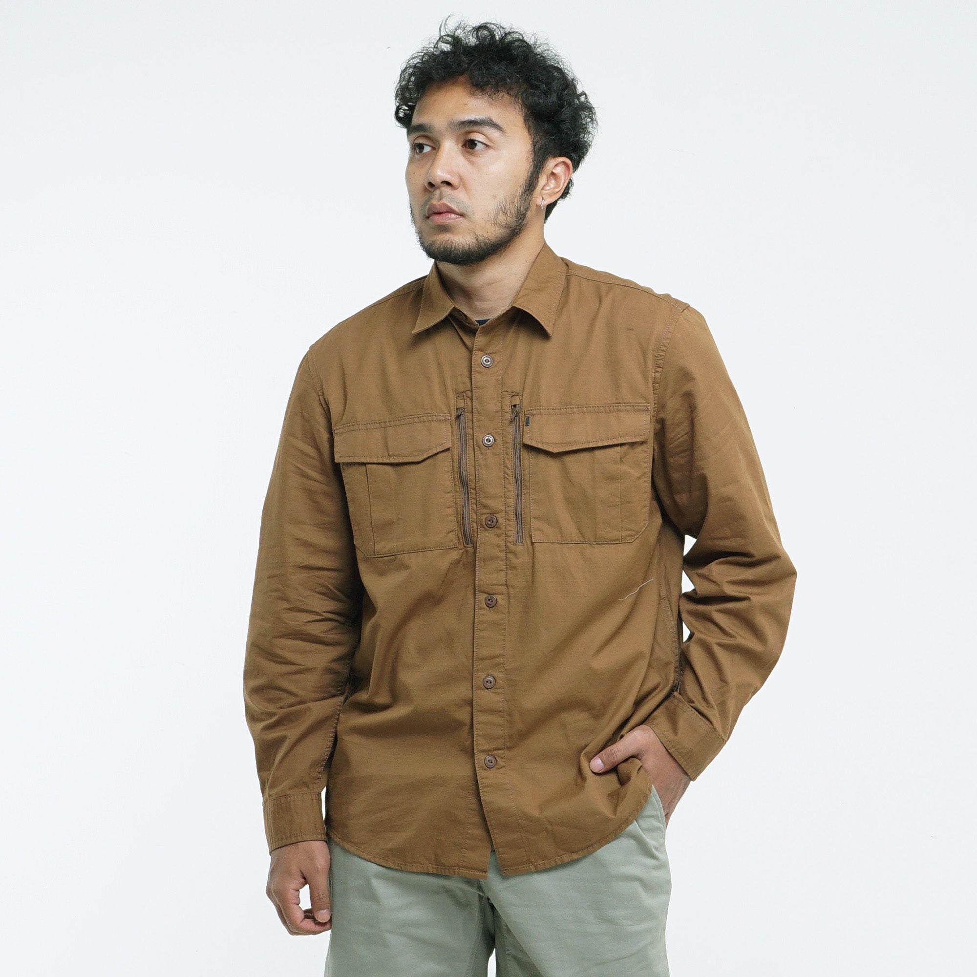 M.Gee Kemeja Kerja Outdoor Lengan Panjang GORDON C067 Brown