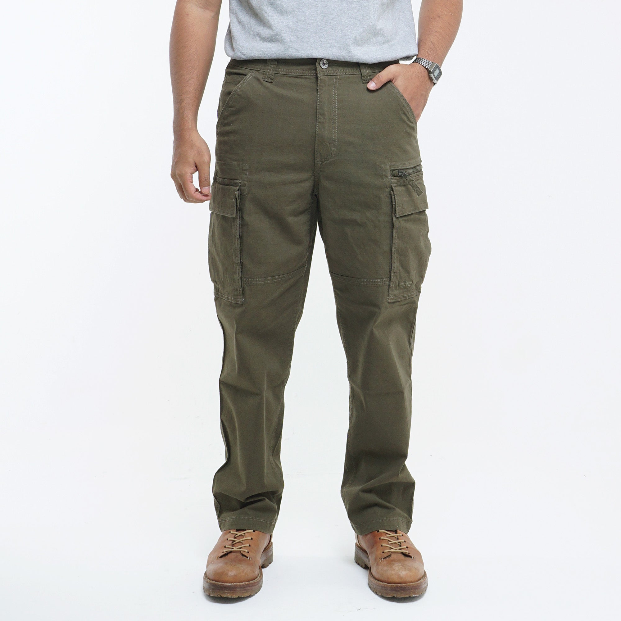 M.Gee Celana Cargo Panjang Pria Mgee Greg C026 Dark Olive