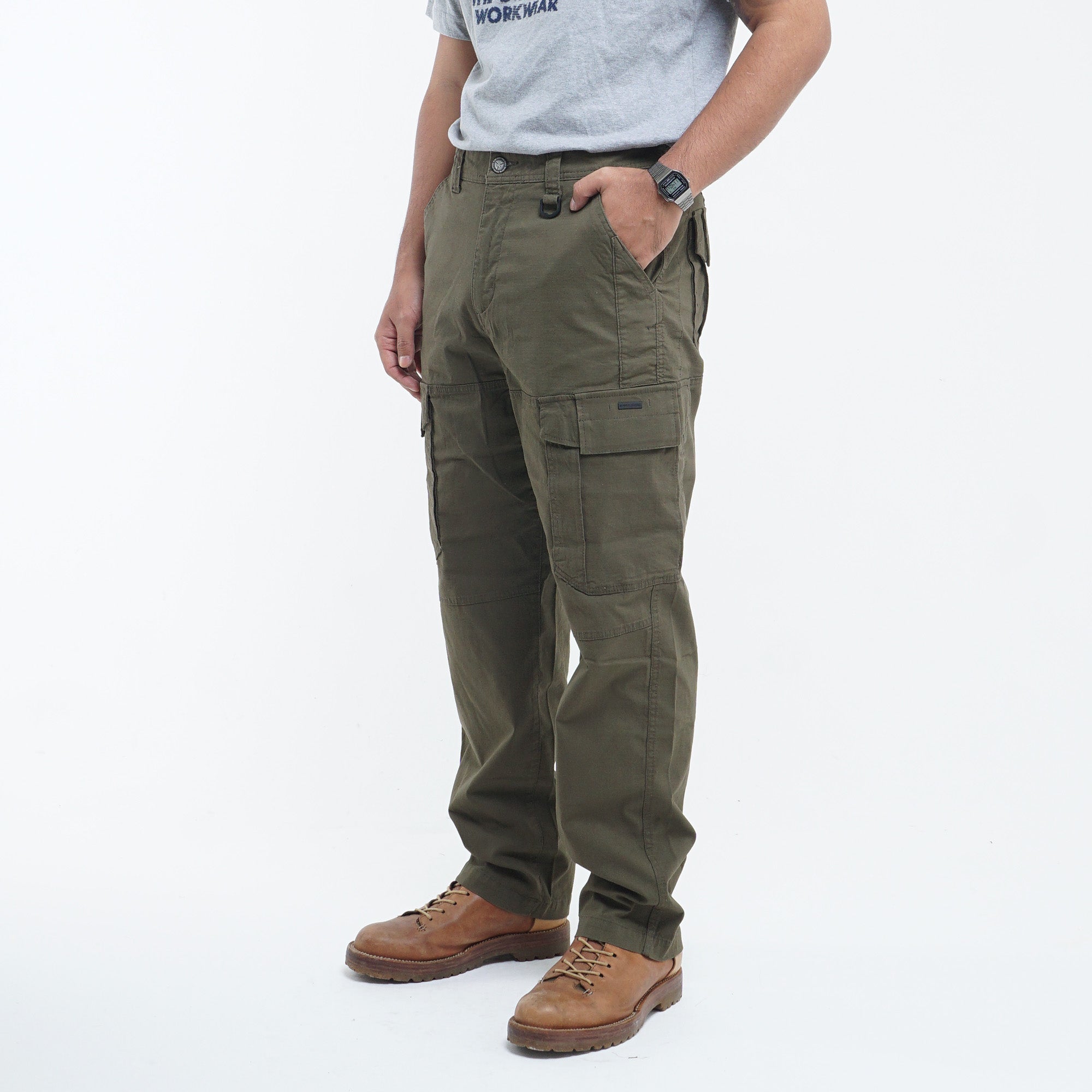 M.Gee Celana Cargo Panjang Pria Mgee Original GREG C024 Dark Olive