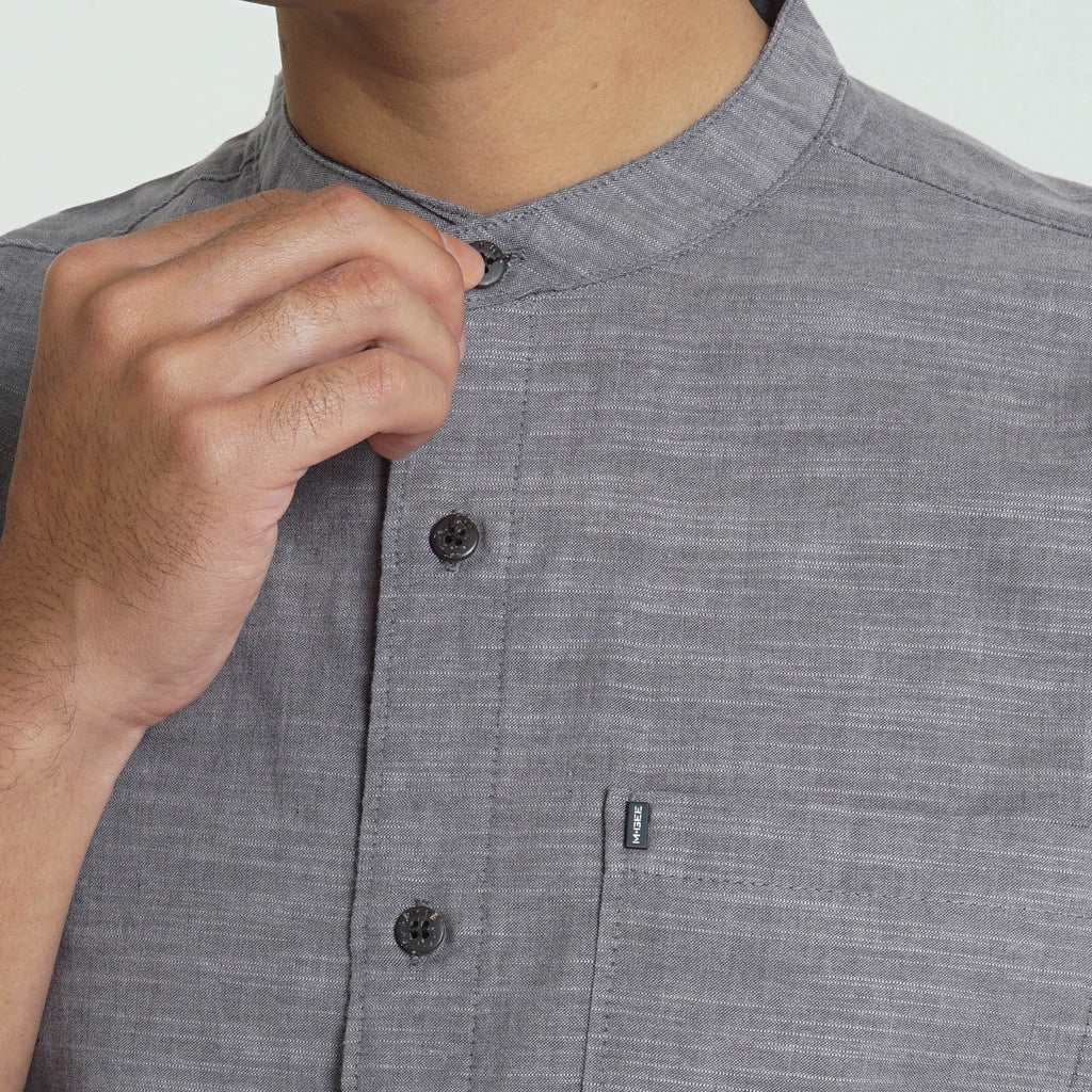 M.Gee Kemeja Koko Mgee Baju koko Terbaru Azka C056 Dark Grey
