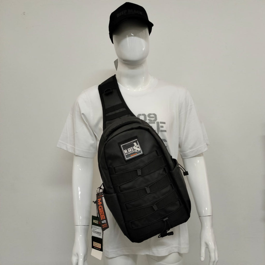 M.GEE Tas Selempang Sling bag Pria Backpack Mgee Original Justin C001 Black
