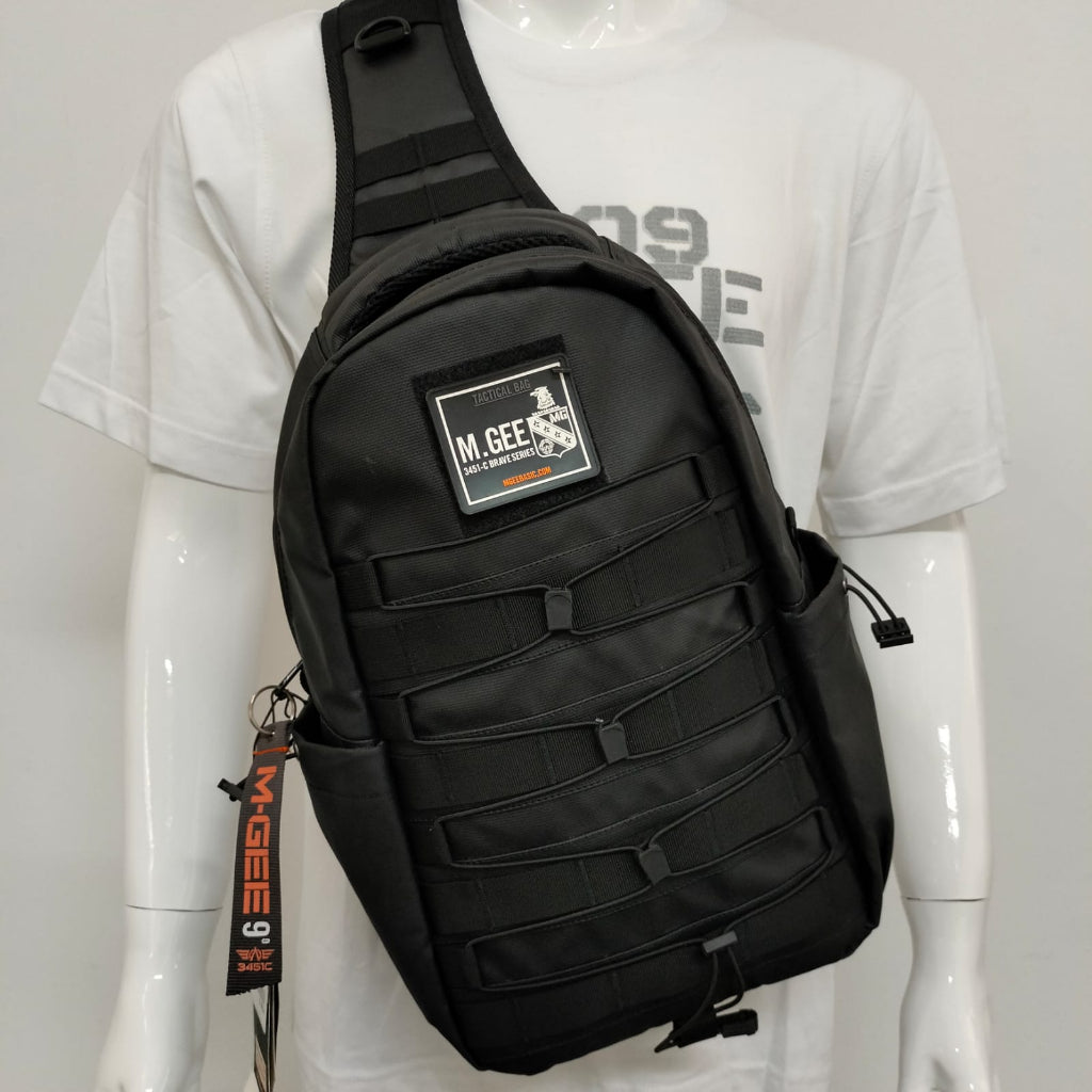 M.GEE Tas Selempang Sling bag Pria Backpack Mgee Original Justin C001 Black