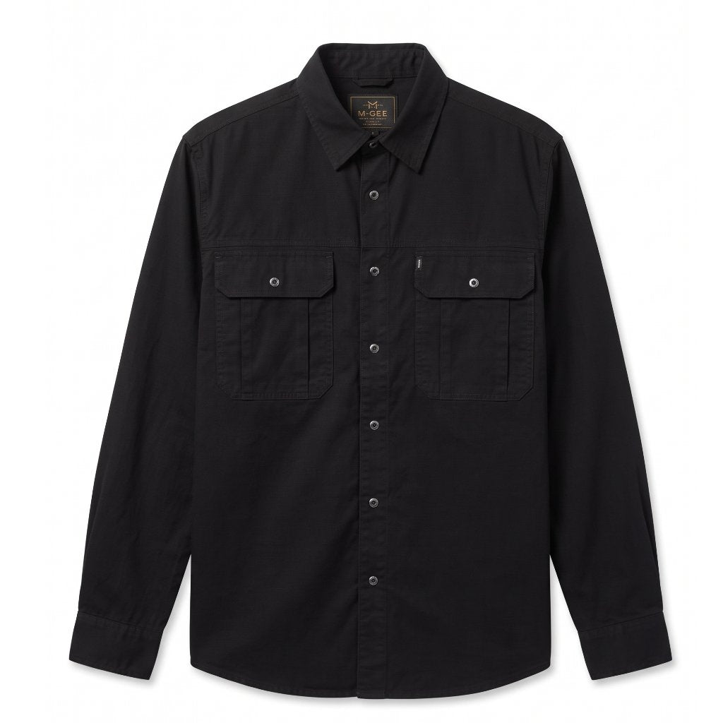 MGee Kemeja Pria Lengan Panjang Outdoor Camper - MGAKAR0514 Black