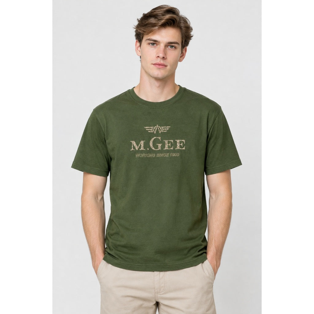 MGee Kaos Pria Lengan Pendek Oliver C135 Green - MGAIAR0070