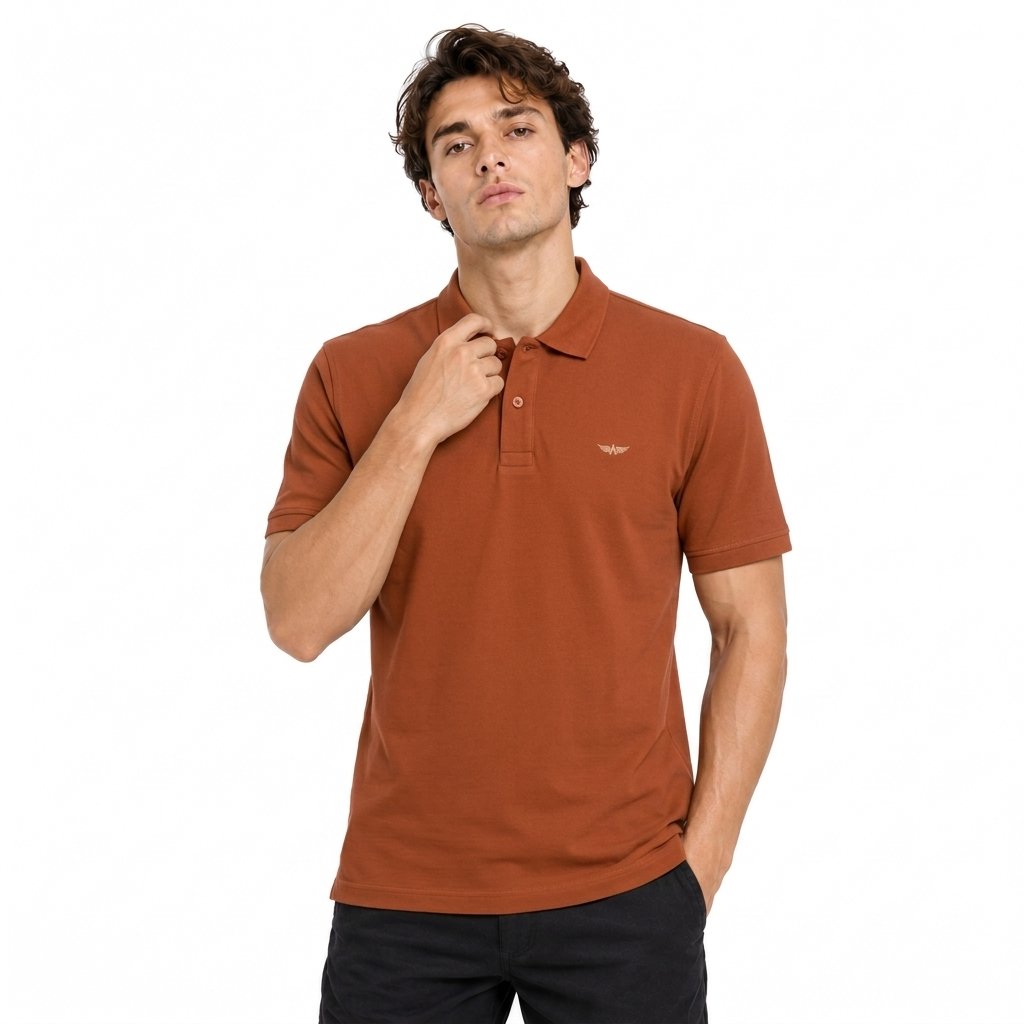 M.Gee Kaos Polo Wanky Pria Lengan Pendek Mgee MARK - MGAPAR0055 Brown