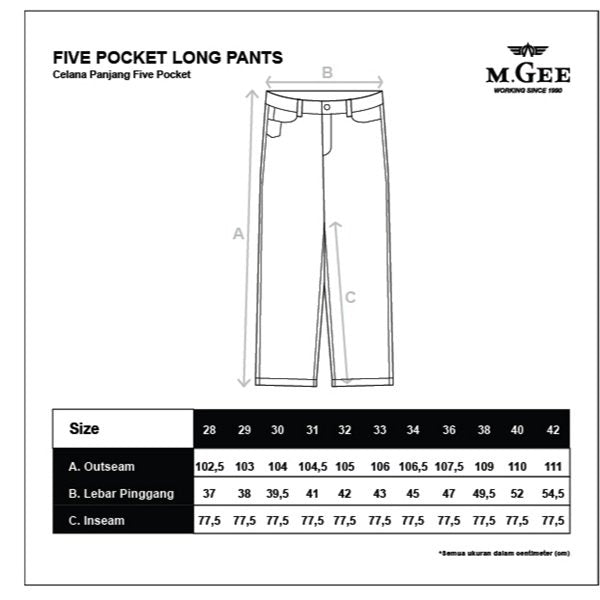 MGee Celana Chino Panjang Pria Chinos M Gee Vincent C016 Black - MGBCBR0008.01A