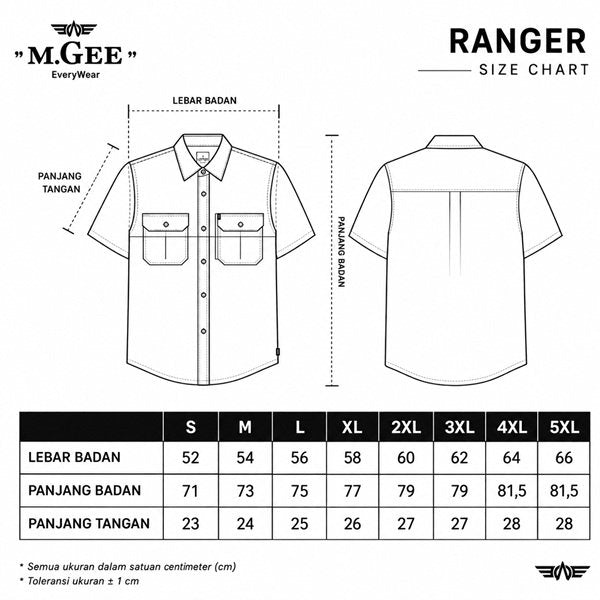 MGee Kemeja Pria Outdoor Lengan Pendek Putih Shirt RANGER - MGAKAR0513