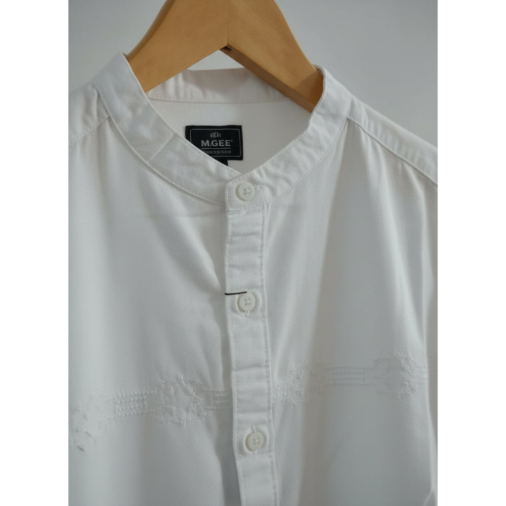 MGee Kemeja Koko Lengan Panjang Pria Original Autus C054 White