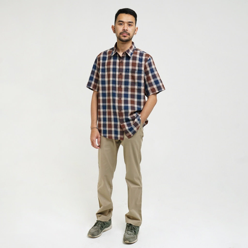 Kemeja Lengan Pendek ALTO C108 Brown