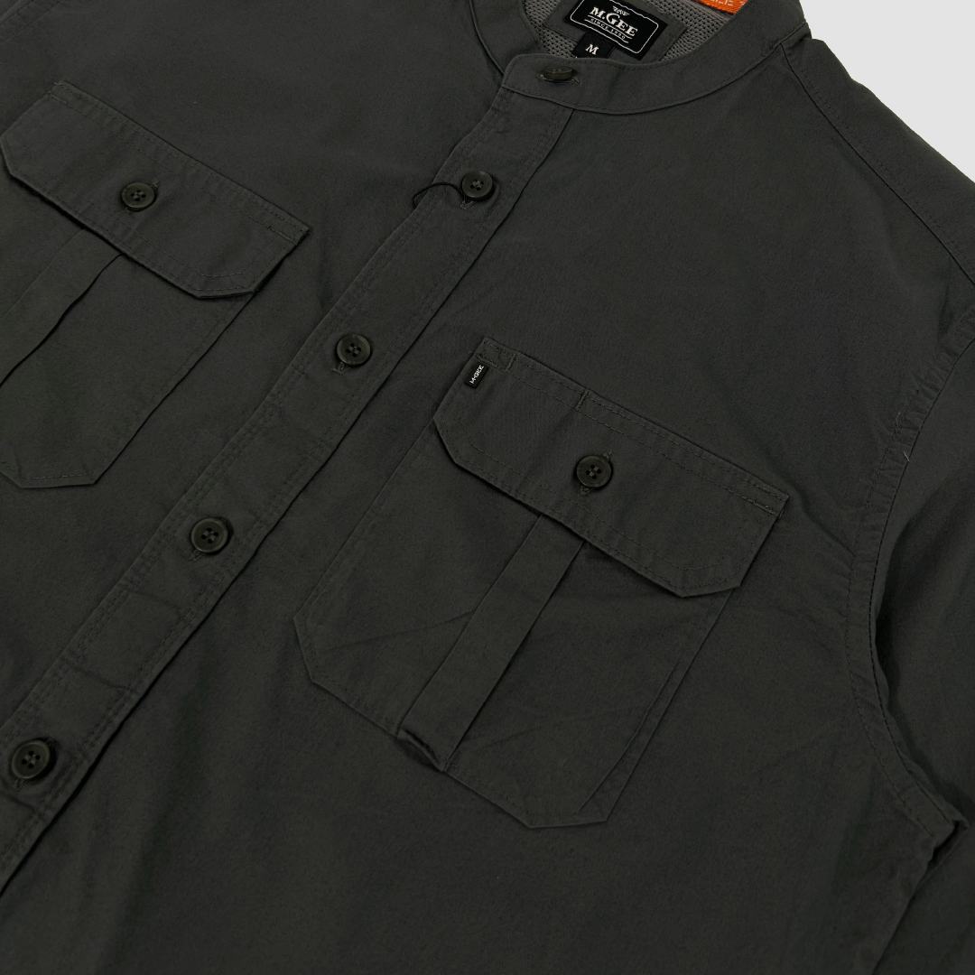 MGee Kemeja Koko Pria Baju Muslim Saku Dua Shirt Arkan C011 Dark Grey