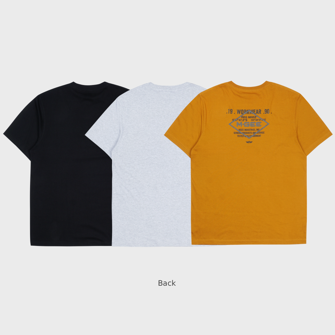 MGee Kaos Pria Hitam Light Grey Dark Mustard Lengan Pendek Oblong T-Shirt Oasis
