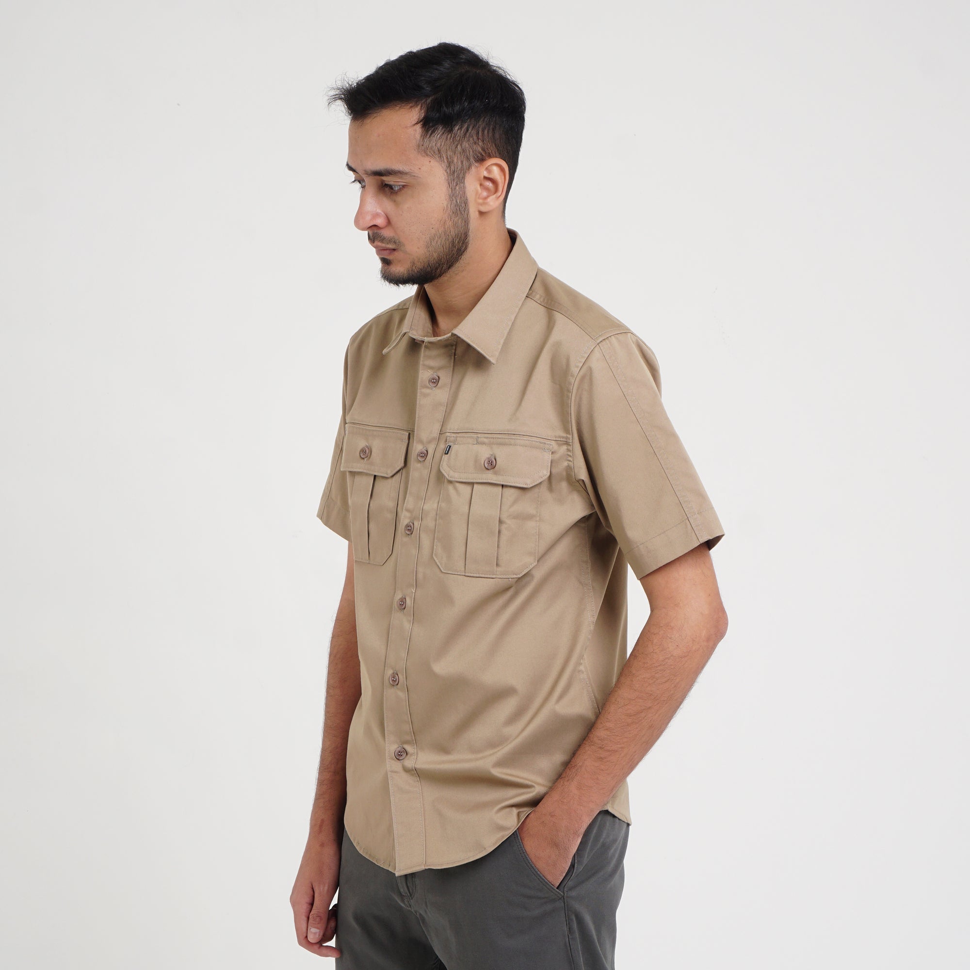 Shirt Tudor C004 Black & Khaky